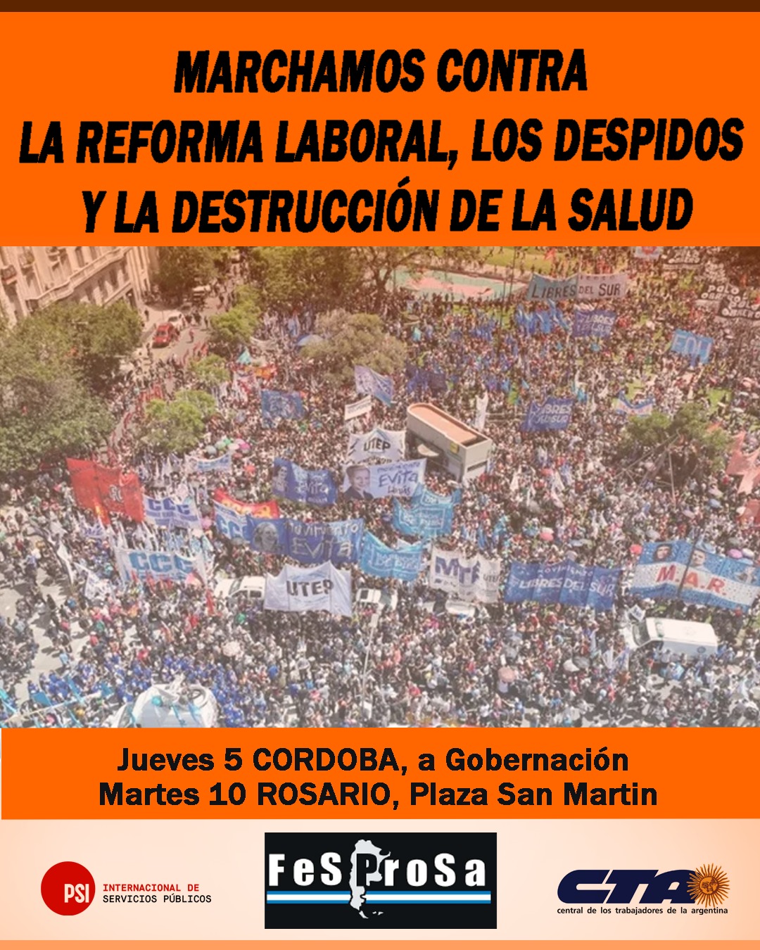 | MARCHAMOS contra la reforma laboral, los despidos y la destrucción de la salud |