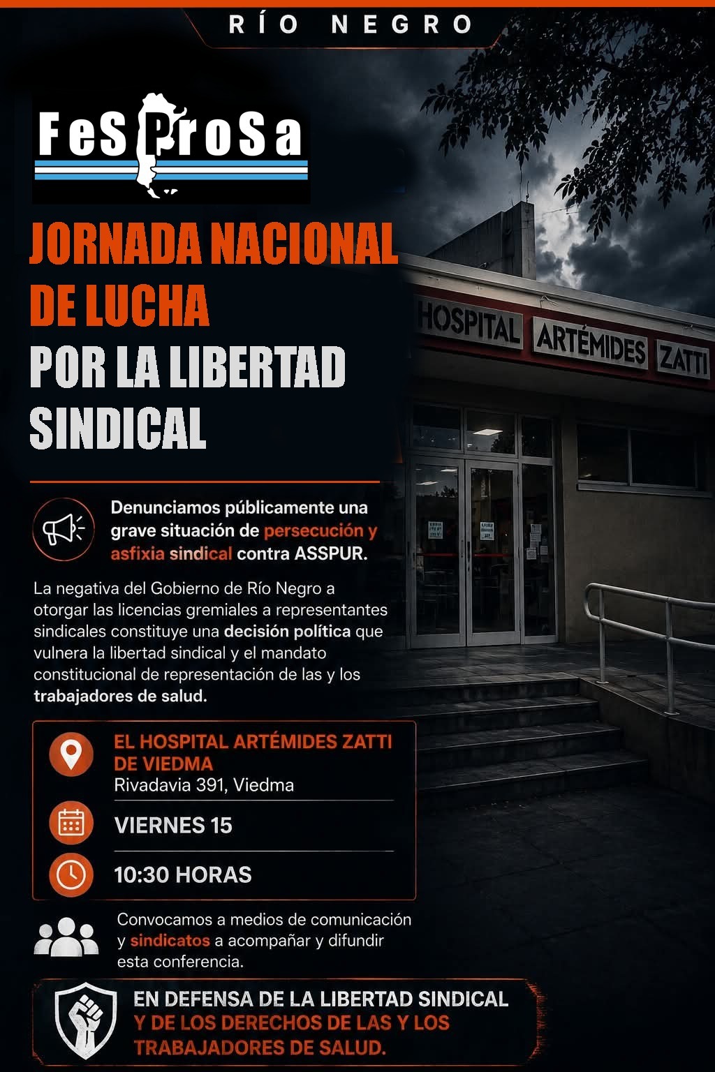 Fesprosa convoca mañana a una jornada nacional por la libertad sindical
