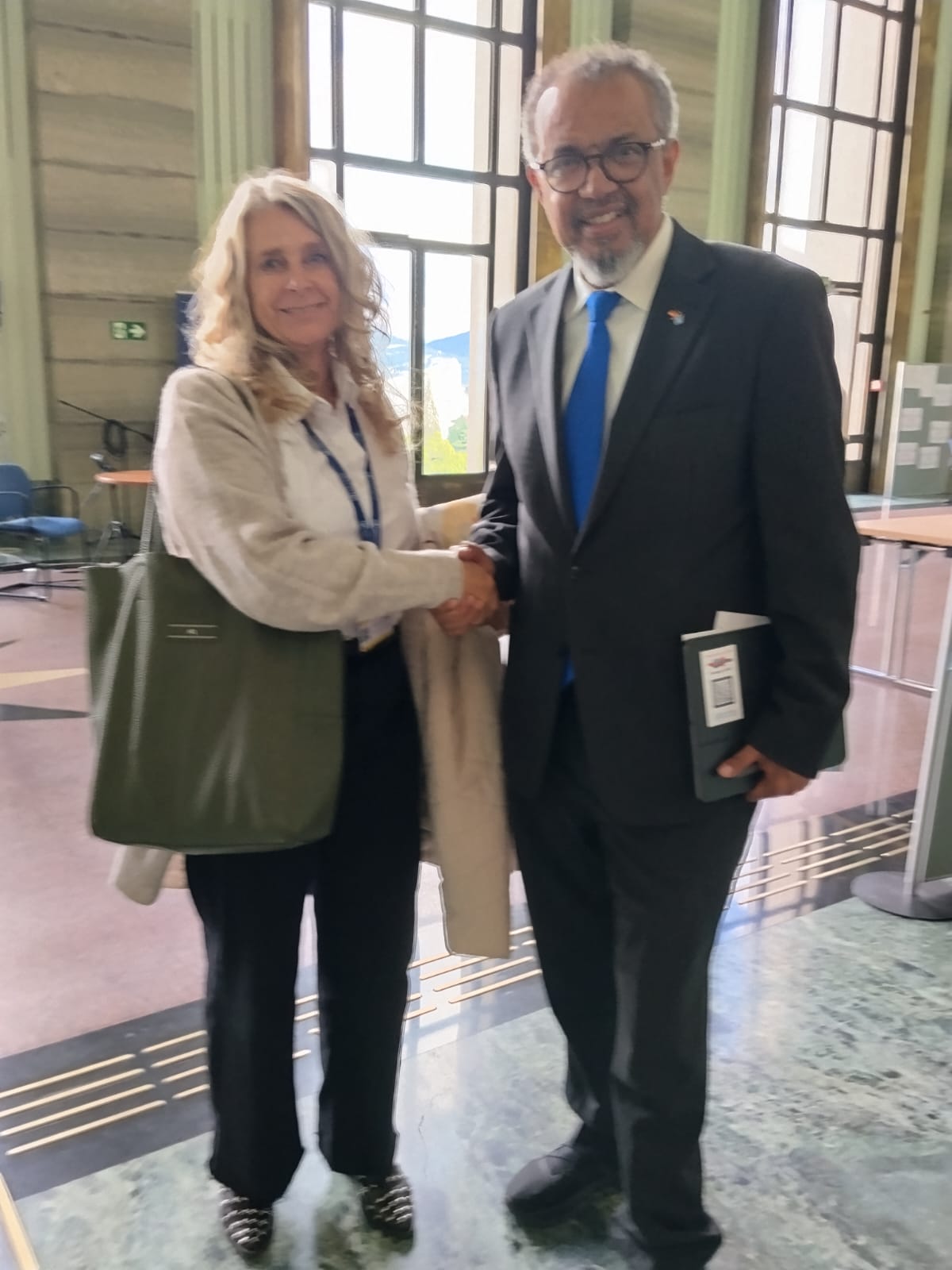 La presidenta de Fesprosa se entrevistó con el Director General de la OMS, el Dr. Tedros Ghebreyesus